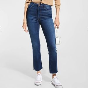 MOTHER The Hustler High-Rise Ankle Fray Jeans Home Movies Size 34